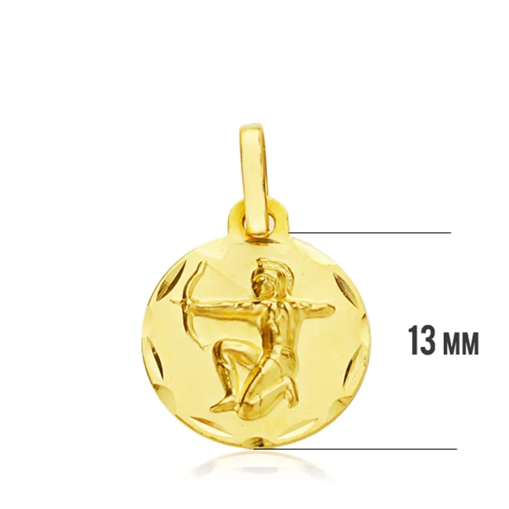18K HOROSCOPO ORO AMARILLO SAGITARIO 13 MM — vista 3