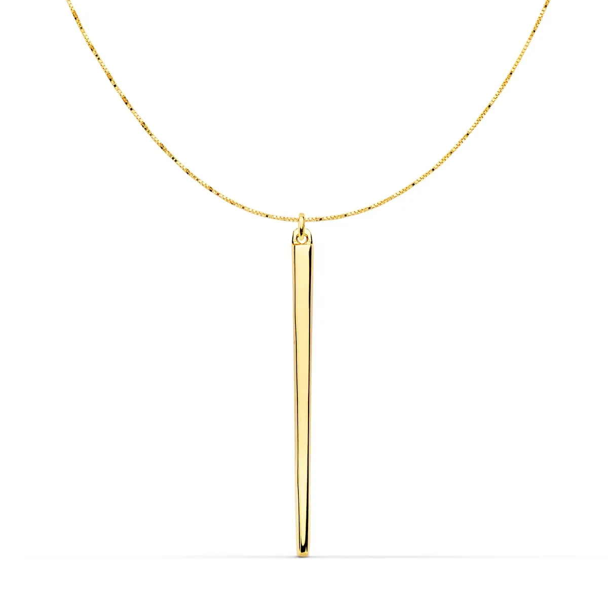 18K COLGANTE ORO AMARILLO PINCHO 30X2 MM CADENA VENECIANA 43 3CM