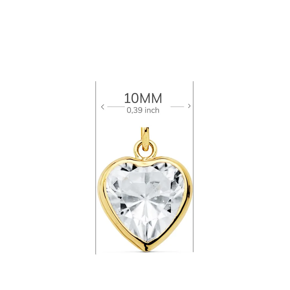 18K COLGANTE ORO AMARILLO CORAZON CIRCONITA 10X10 MM C. AMOR — vista 2
