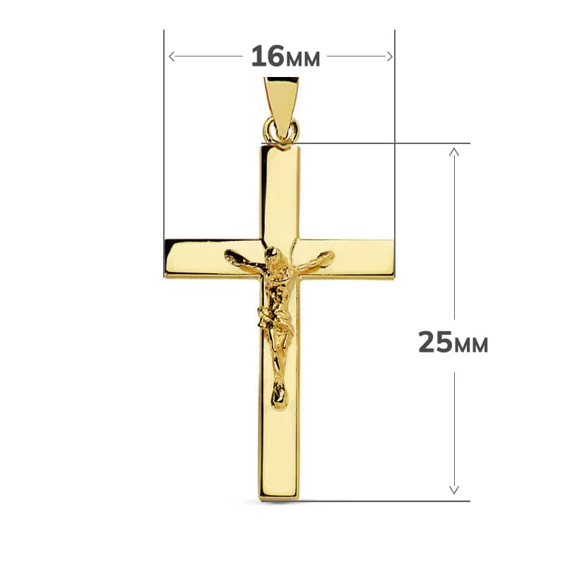 18K CRUZ ORO AMARILLO CON CRISTO 25X16X3 MM — vista 2