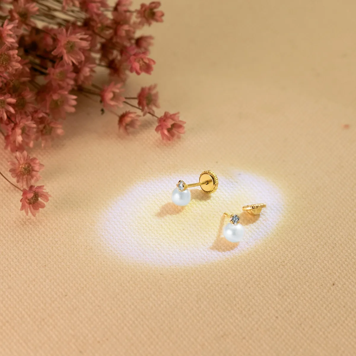 18K PENDIENTES ORO AMARILLO TU Y YO PERLAS Y CIRCONITA EN GARRAS. MEDIDA: 7 X 4,5 MM. CIERRE TUERCA — vista 2