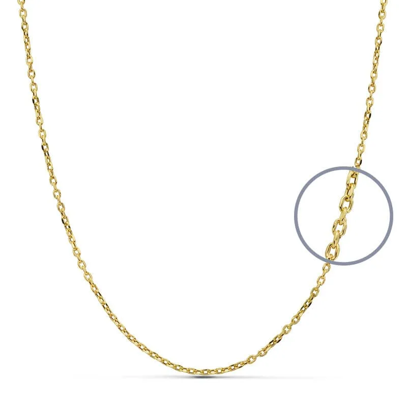 18K CADENA ORO AMARILLO FORZADA 60CM HUECA 1.50 MM
