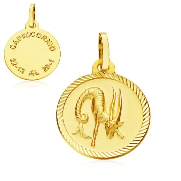 18K HOROSCOPO ORO AMARILLO CAPRICORNIO 20 MM