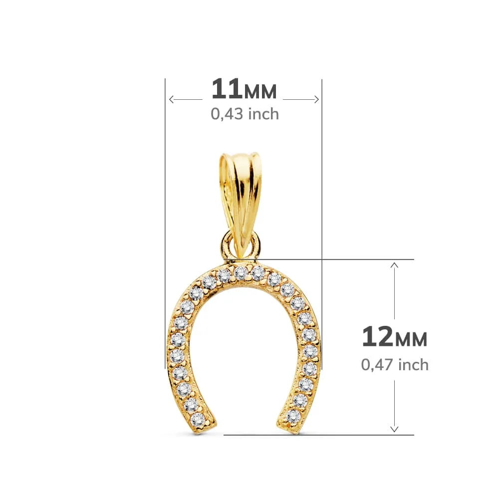 18K COLGANTE AMULETO ORO AMARILLO HERRADURA 12X11 MM — vista 2