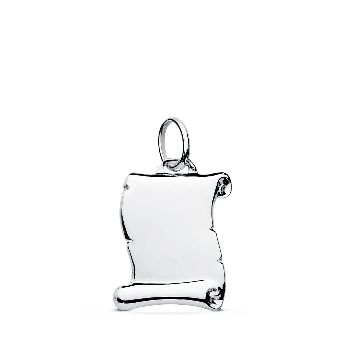 9K COLGANTE PERGAMINO ORO BLANCO LISO ORO BLANCO 14X12 MM