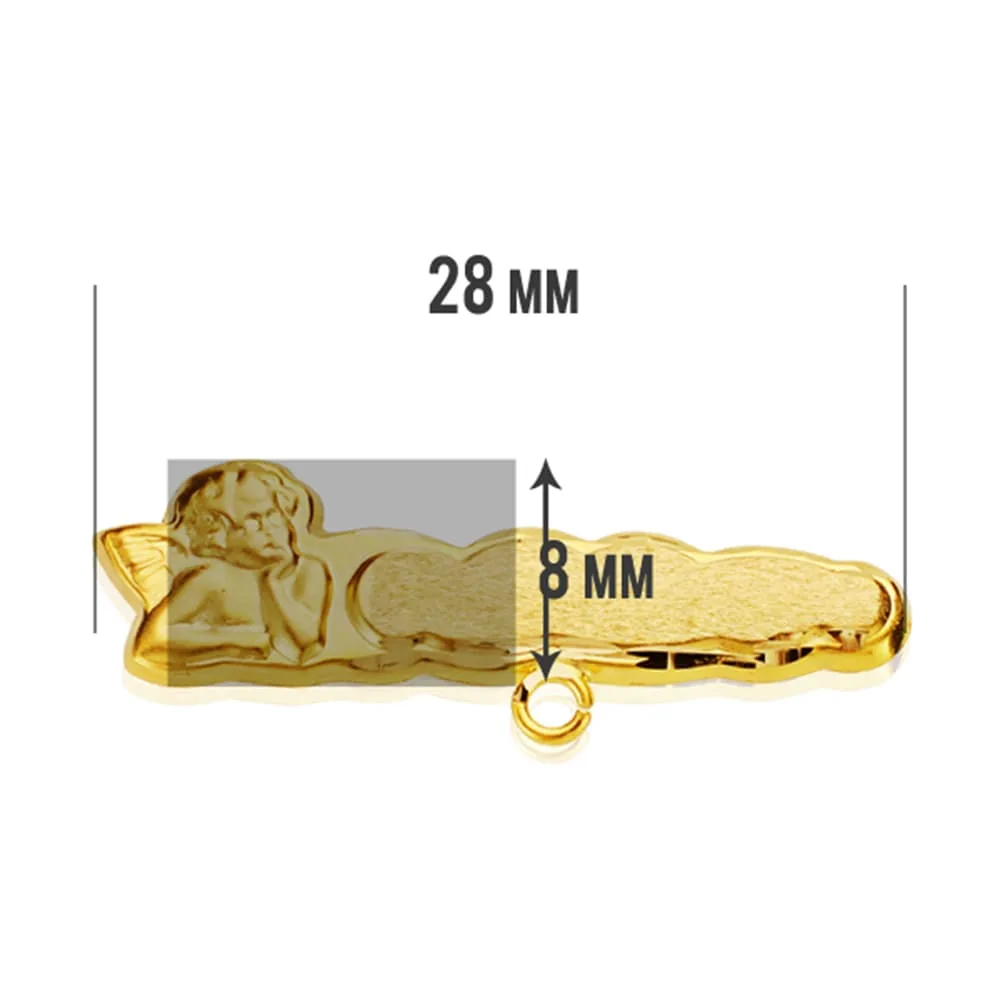 18K ALFILER ORO AMARILLO ANGELITO TALLADO 28X8 MM — vista 2