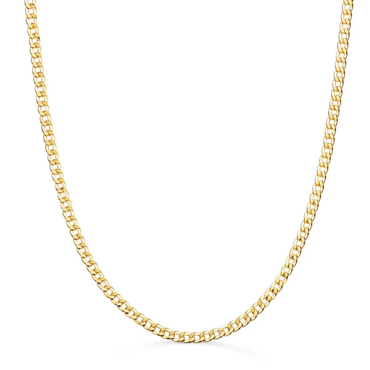 18K CADENA ORO AMARILLO BARBADA HUECA. ANCHO: 2,2 MM. LARGO: 60CM
