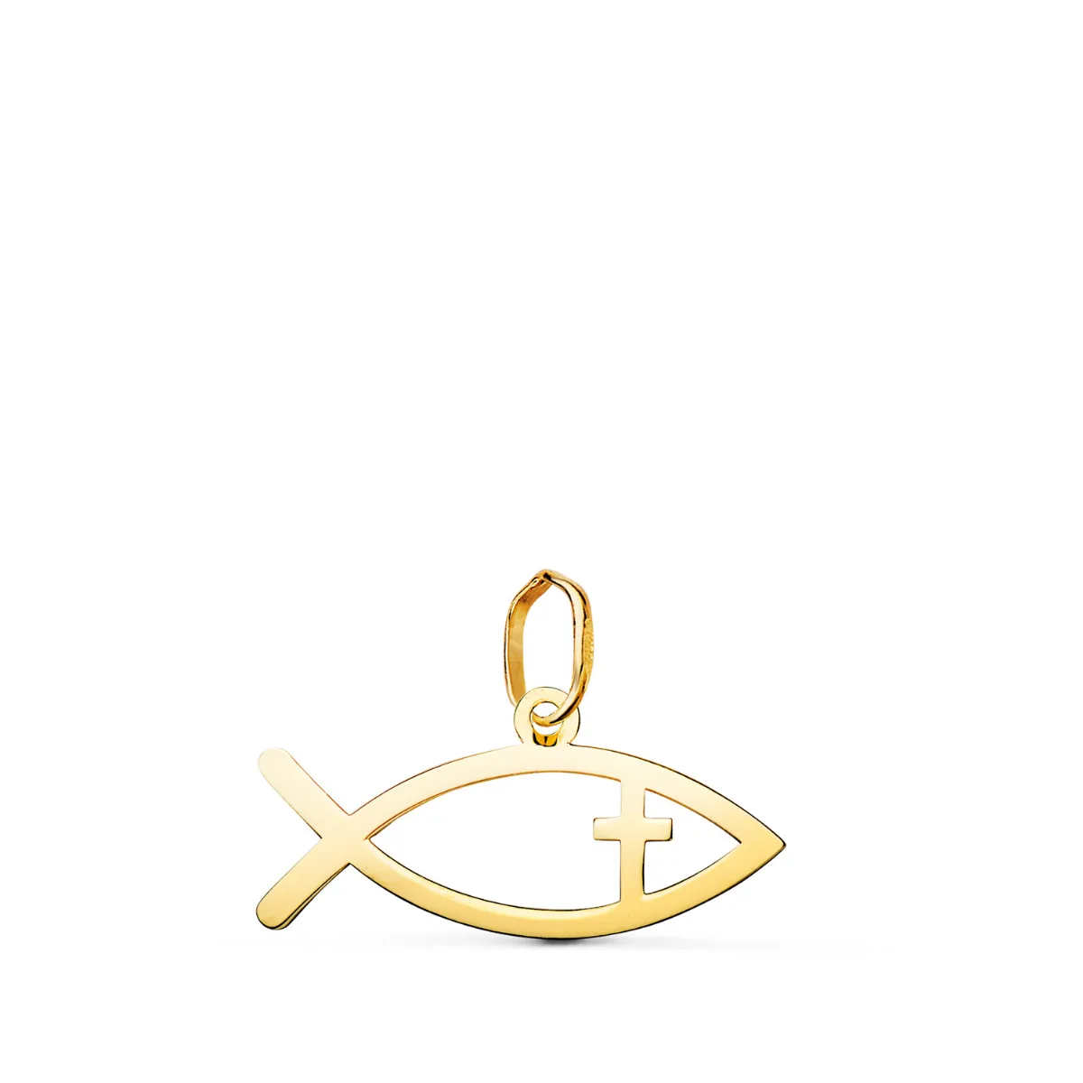 18K COLGANTE ORO AMARILLO PEZ DE LOS CRISTIANOS EN BRILLO. MEDIDA: 20 X 10 MM