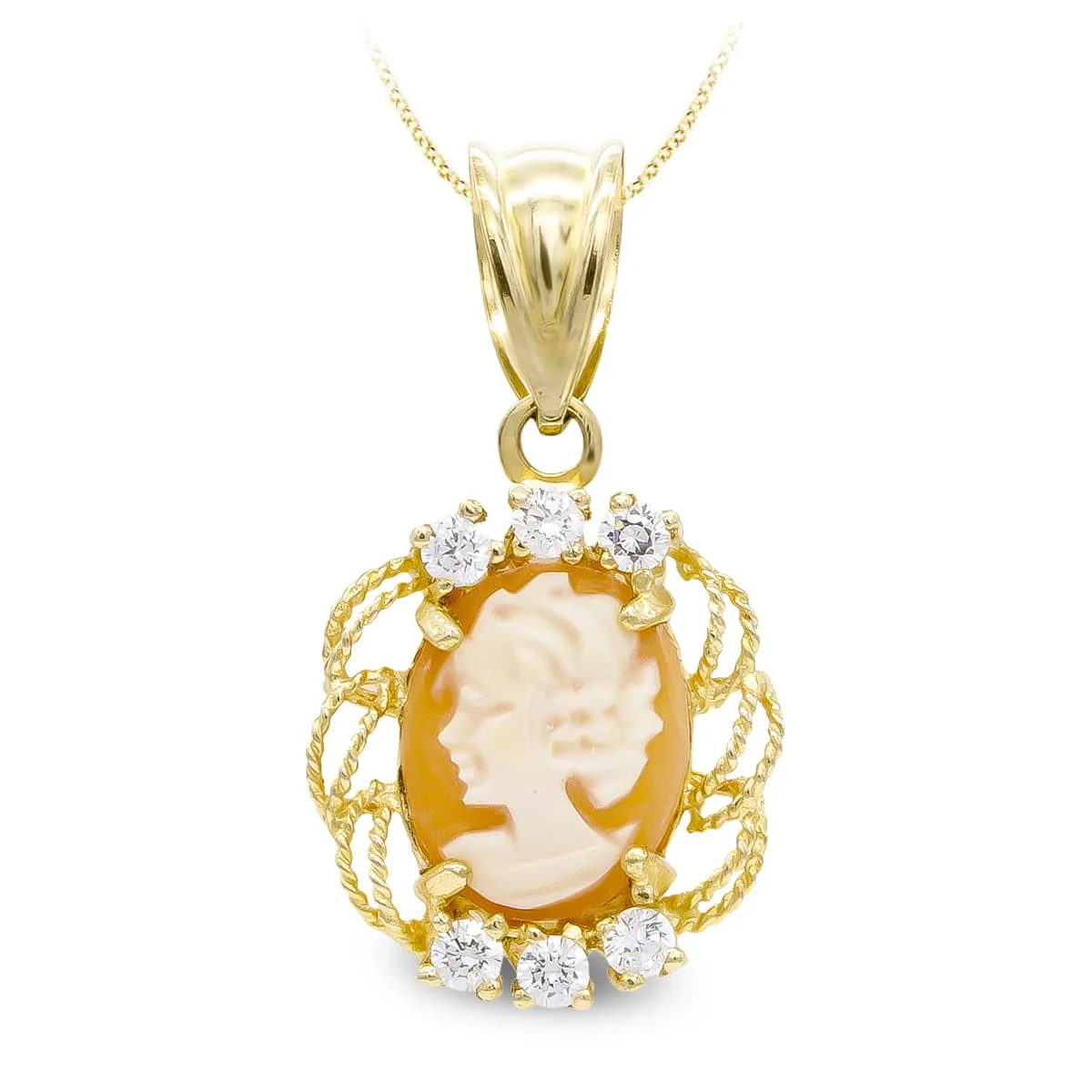18K COLGANTE ORO AMARILLO CAMAFEO 17X13 MM