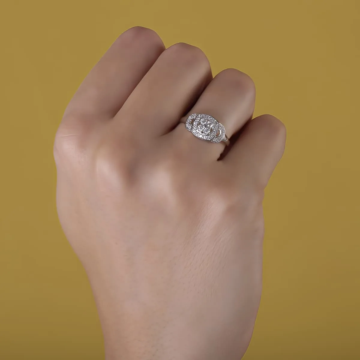 18K SORTIJA ORO BLANCO CON CIRCONITAS. ANCHO: 9 MM — vista 3