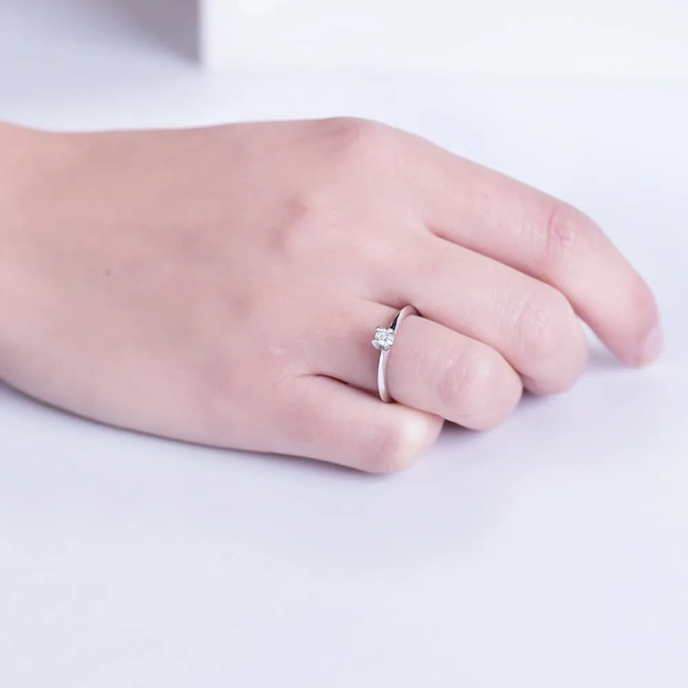 18K SOLITARIO DIAMANTE NATURAL TALLA BRILLANTE ORO BLANCO 0,100 QTS. SI-H — vista 2