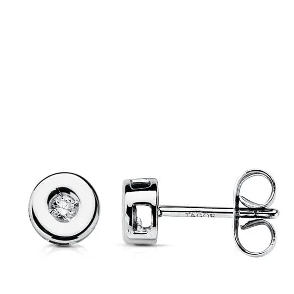 18K PENDIENTES ORO BLANCO DIAMANTES LABORATORIO TALLA BRILLANTE 0,07 QTS. VS2-G. MEDIDA: 5,5 MM. CIERRE PRESION