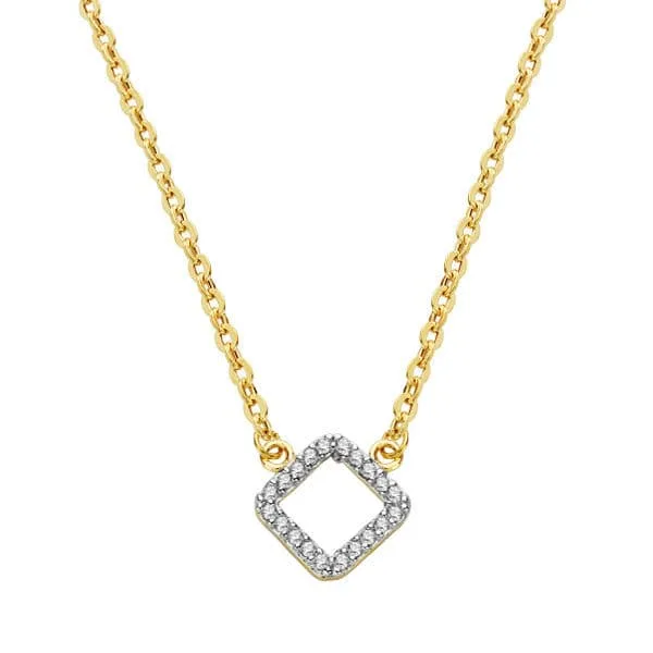 18K COLGANTE ORO BICOLOR ROMBO CON CADENA 45CM
