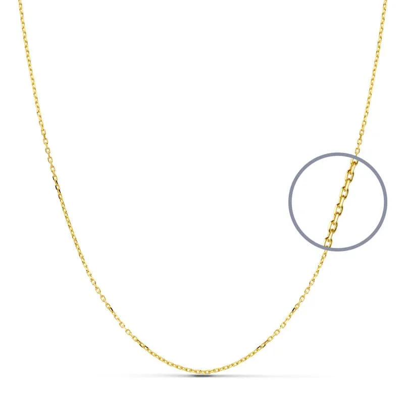 9K CADENA ORO AMARILLO FORZADA MACIZA. ANCHO: 0,7 MM. LARGO: 45CM