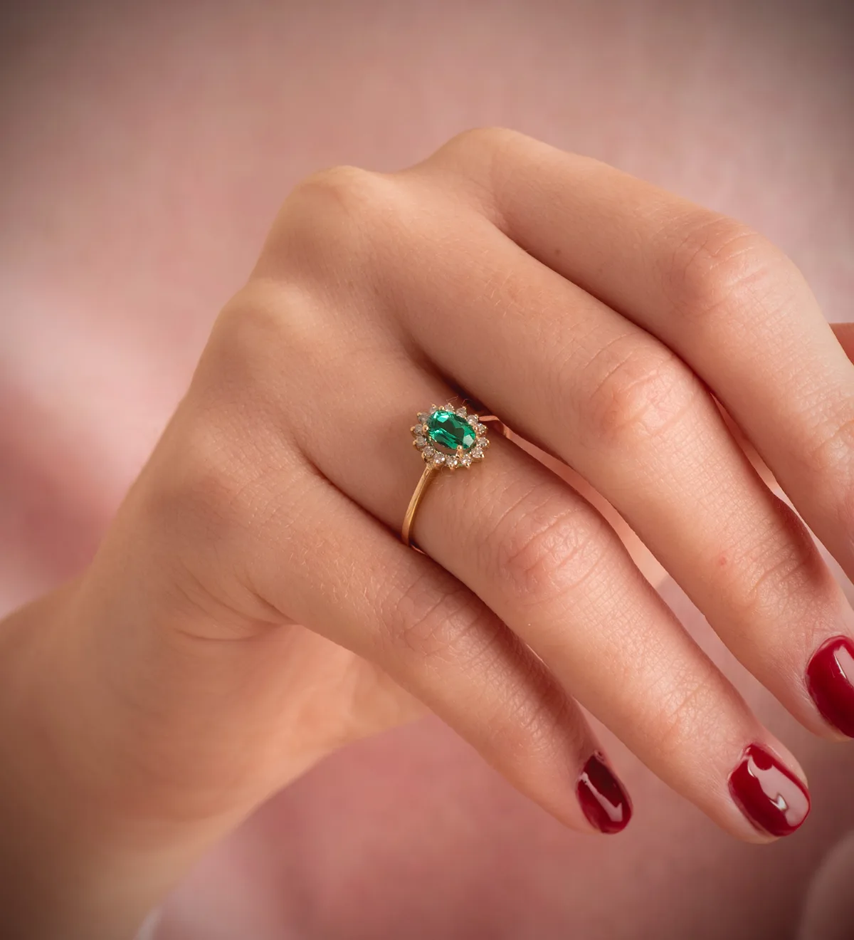 18K SORTIJA ORO AMARILLO ESMERALDA 6X4MM 0,39 QTS. DIAMANTES 0,140 QTS. VS2-G 9,5X8 MM — vista 2