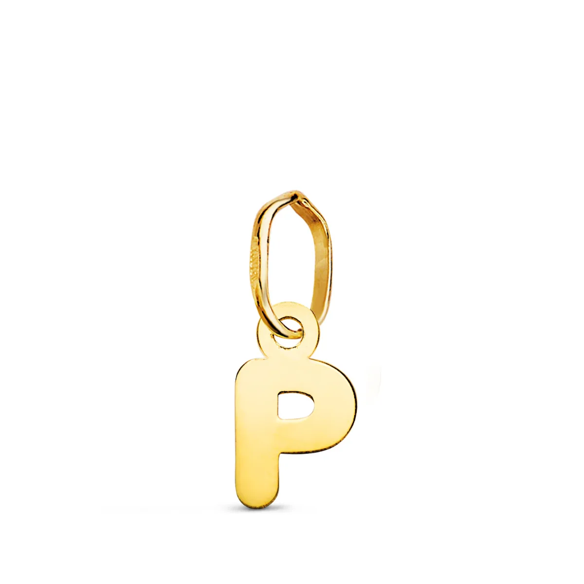 18K COLGANTE ORO AMARILLO LETRA " P " BRILLO. 8.4 X 4.5 MM