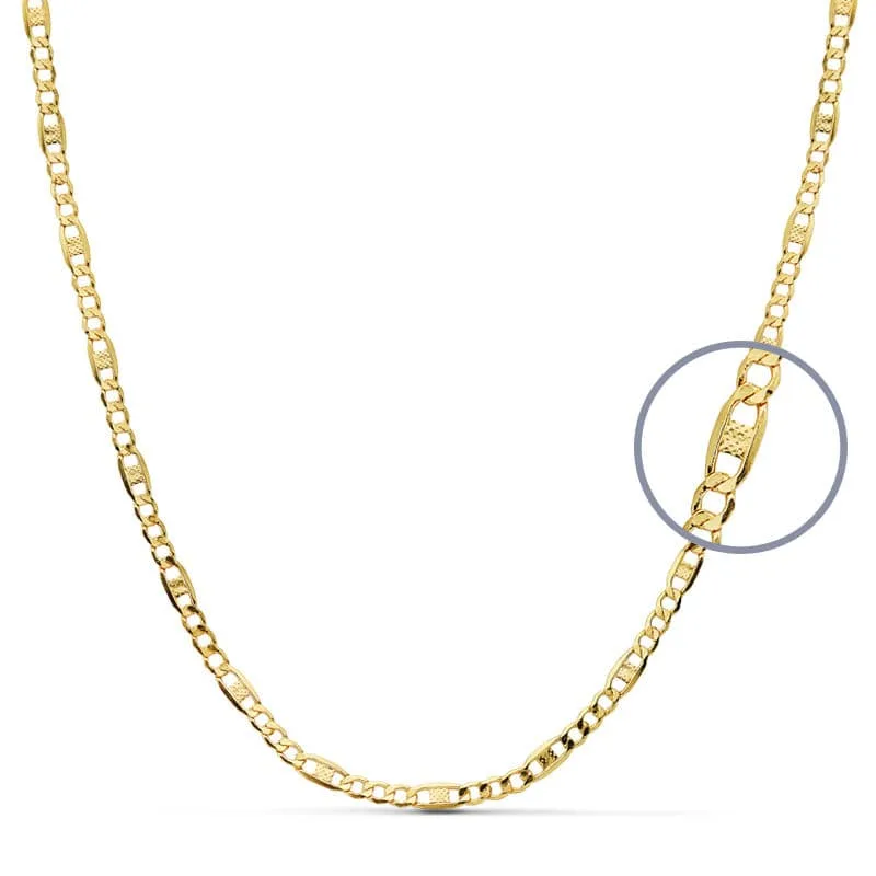 18K CADENA ORO AMARILLO CARTIER 3X1 HUECA. ANCHO: 2,5 MM. LARGO: 45 CM