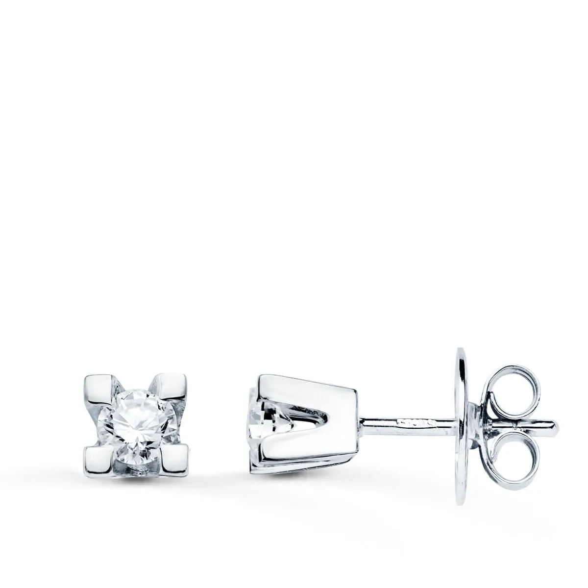 18K PENDIENTES ORO BLANCO DIAMANTES LABORATORIO 2,75MM 0,20 QTS VS2-G. MEDIDA: 4X4 MM. CIERRE PRESION