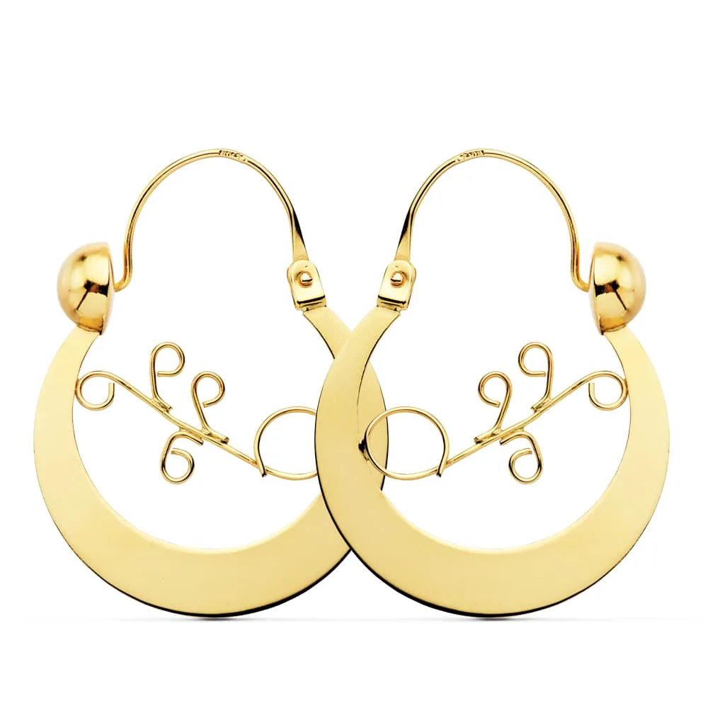 18K AROS CRIOLLAS ORO AMARILLO CANARIAS 30X24 MM
