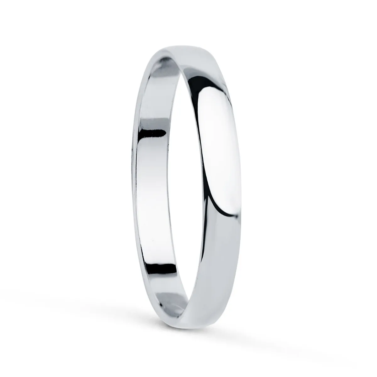 18K ALIANZA ORO BLANCO LISA BRILLO  ANCHO  2,5 MM   GROSOR 1 MM