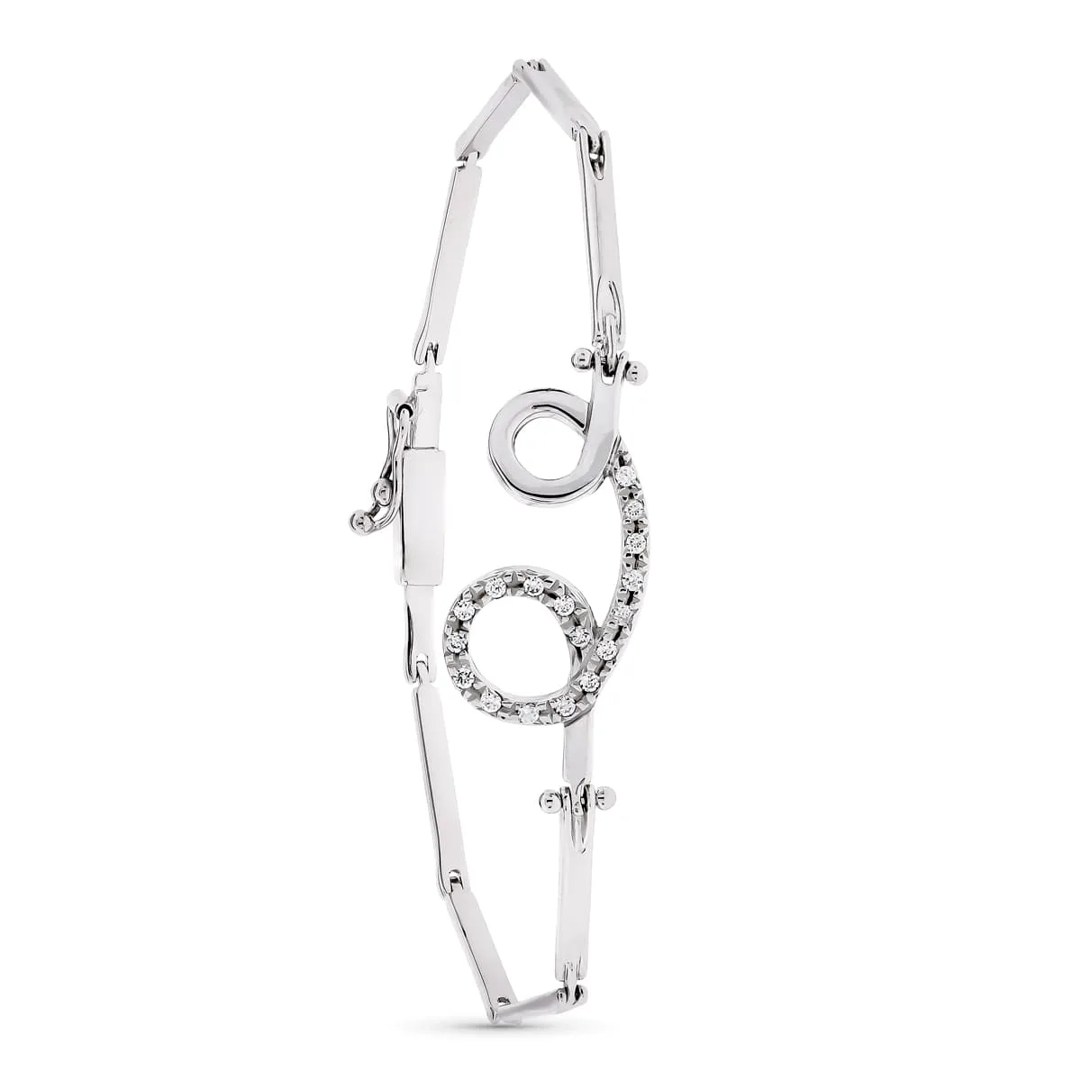 18K PULSERA ORO BLANCO NUDO CON CIRCONITAS