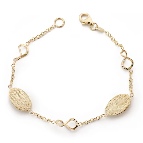 9K PULSERA ORO AMARILLO HUECA 19.5CM