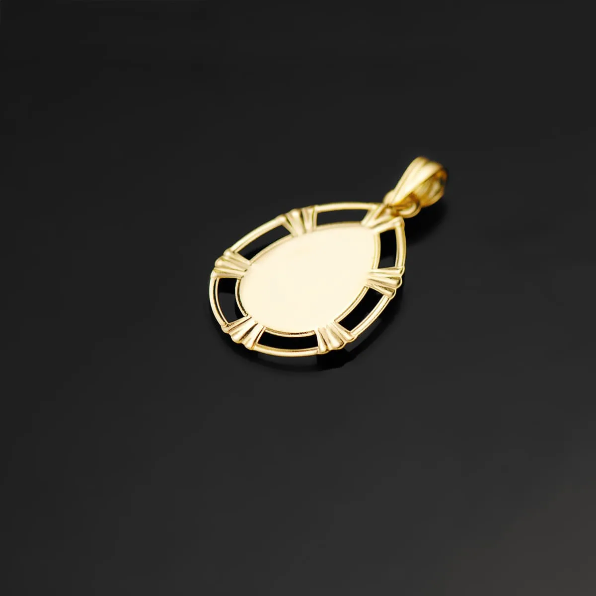 18K MEDALLA ORO AMARILLO VIRGEN NIÑA LAGRIMA 23X15 MM — vista 3