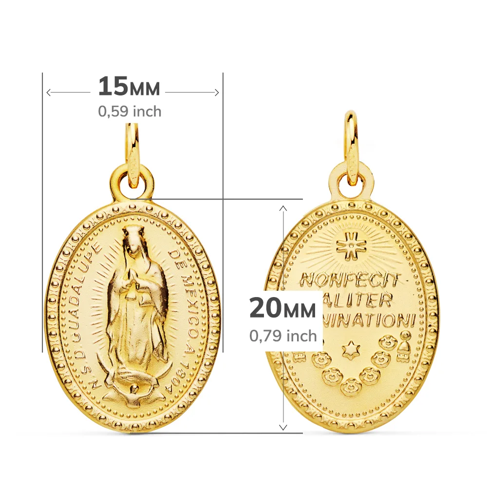 18K ESCAPULARIO ORO AMARILLO VIRGEN DE GUADALUPE 23X15 MM — vista 2