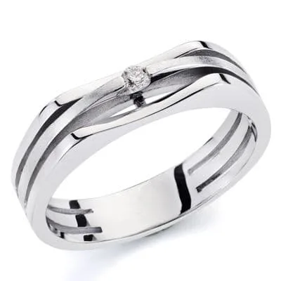 18K SORTIJA ORO BLANCO DIAMANTE  0.046 QTS.