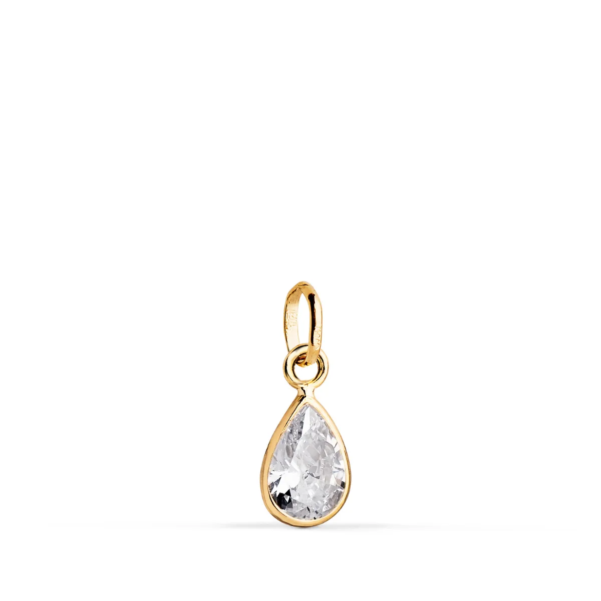 18K COLGANTE ORO AMARILLO LAGRIMA CON CIRCONITA. MEDIDA: 10 X 5,5 MM