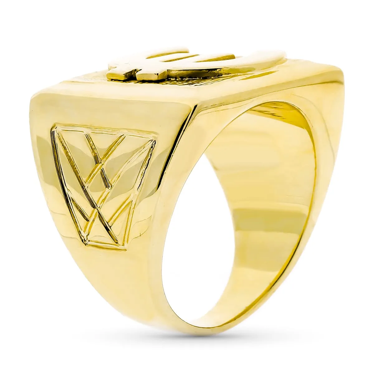 18K SELLO ORO AMARILLO EURO MACIZO CUADRADO. ANCHO: 21MM — vista 2