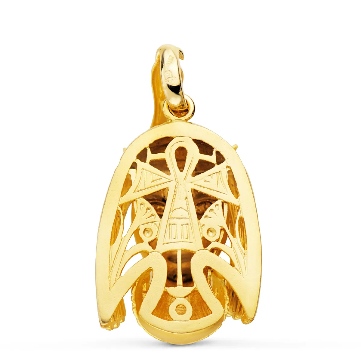 18K COLGANTE ORO BICOLOR EGIPCIO NEFERTARI 30X23 MM — vista 2