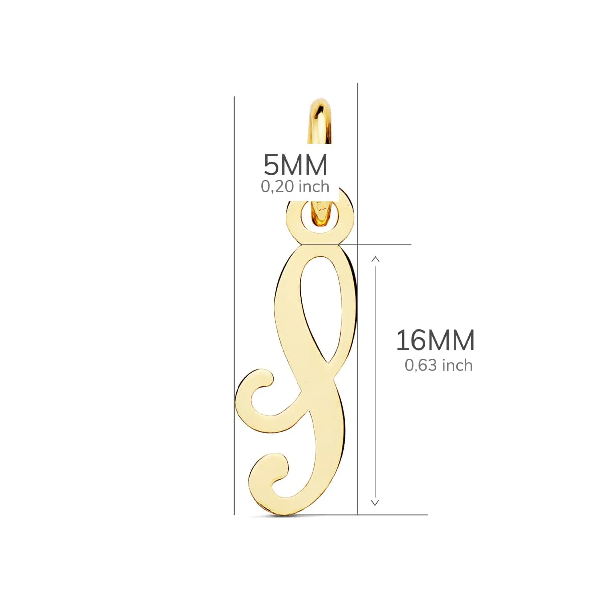 18K COLGANTE ORO AMARILLO LETRA " S " 16X5 MM — vista 2