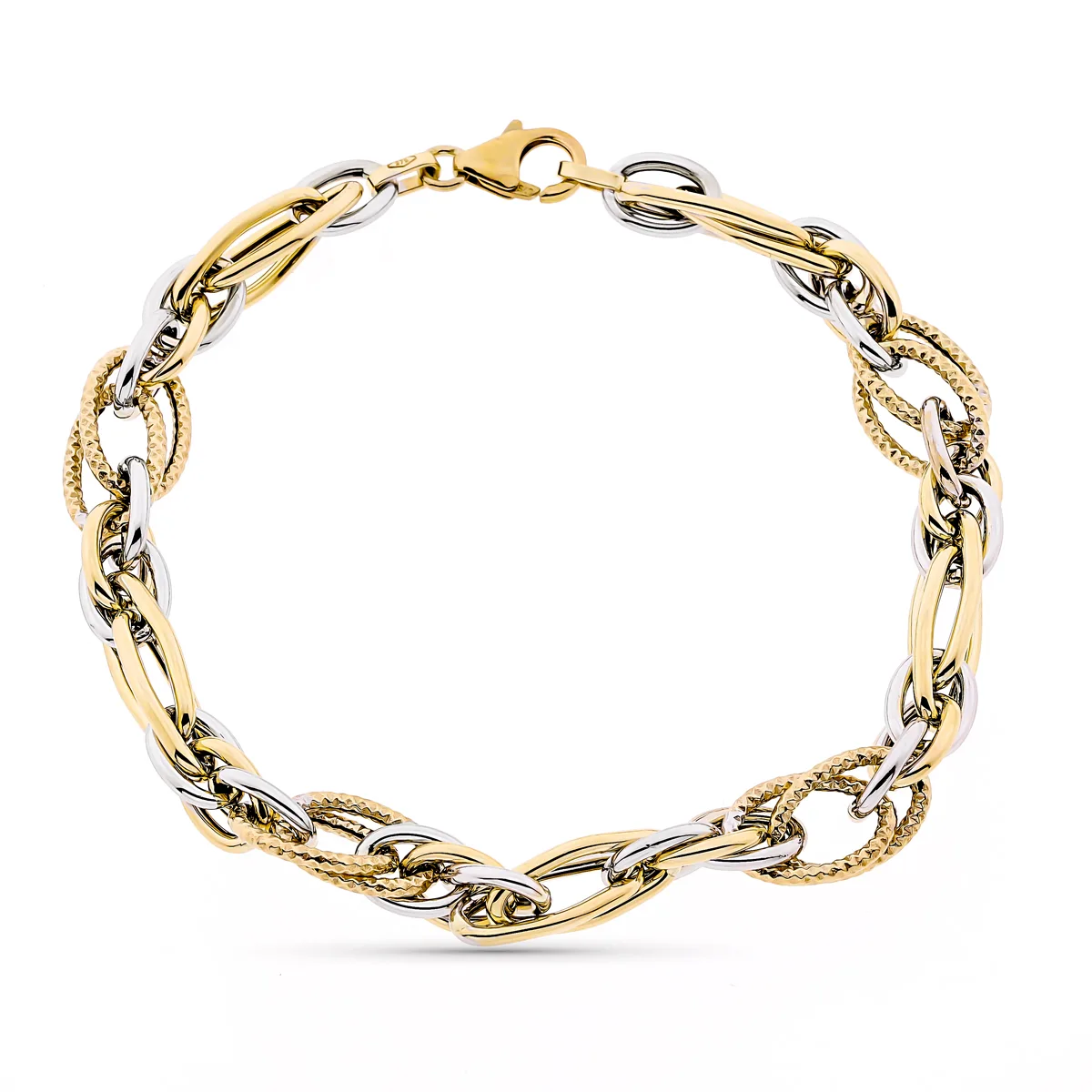 9K PULSERA ORO AMARILLO HUECA 20CM