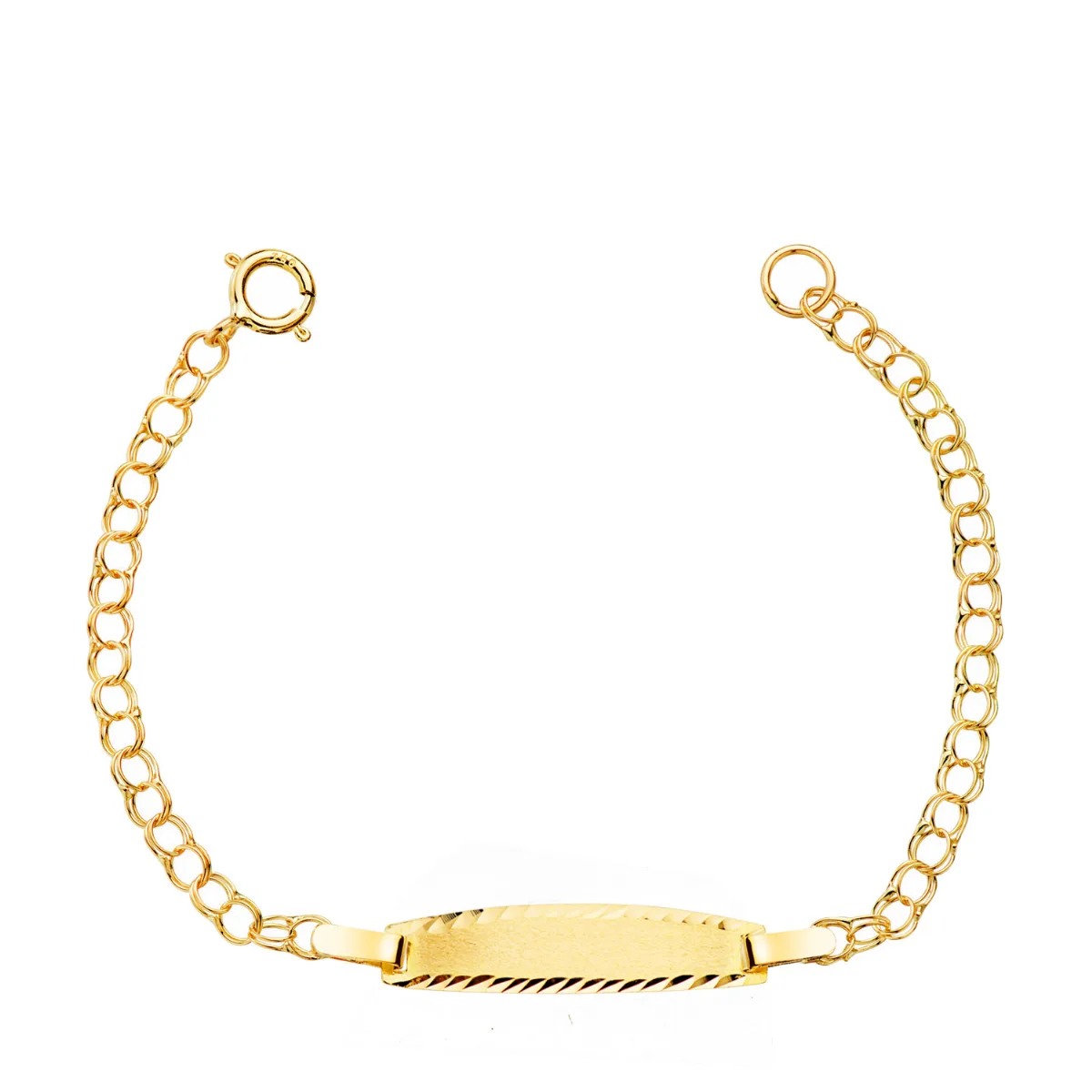 9K ESCLAVA ORO AMARILLO HUNGARA. ANCHO: 2,5 MM. PLACA CHAPA: 20X5MM. LARGO 12 CM