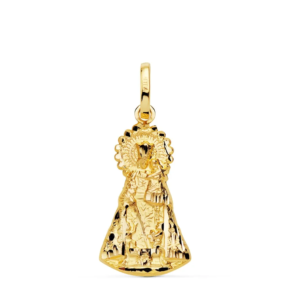18K MEDALLA SILUETA VIRGEN ORO AMARILLO DE LOS DESAMPARADOS 23X13 MM