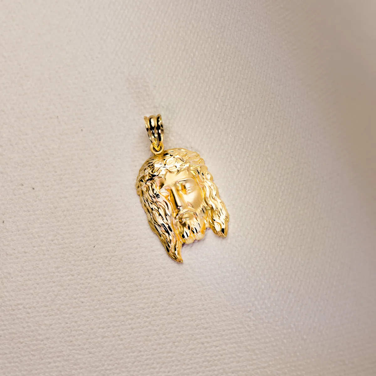 18K COLGANTE COLGANTE ORO AMARILLO CABEZA DE CRISTO 26X16 MM — vista 3