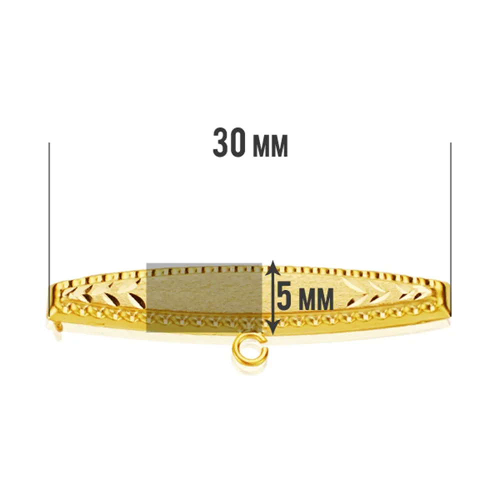 18K ALFILER ORO AMARILLO TALLADO 30X5 MM — vista 2