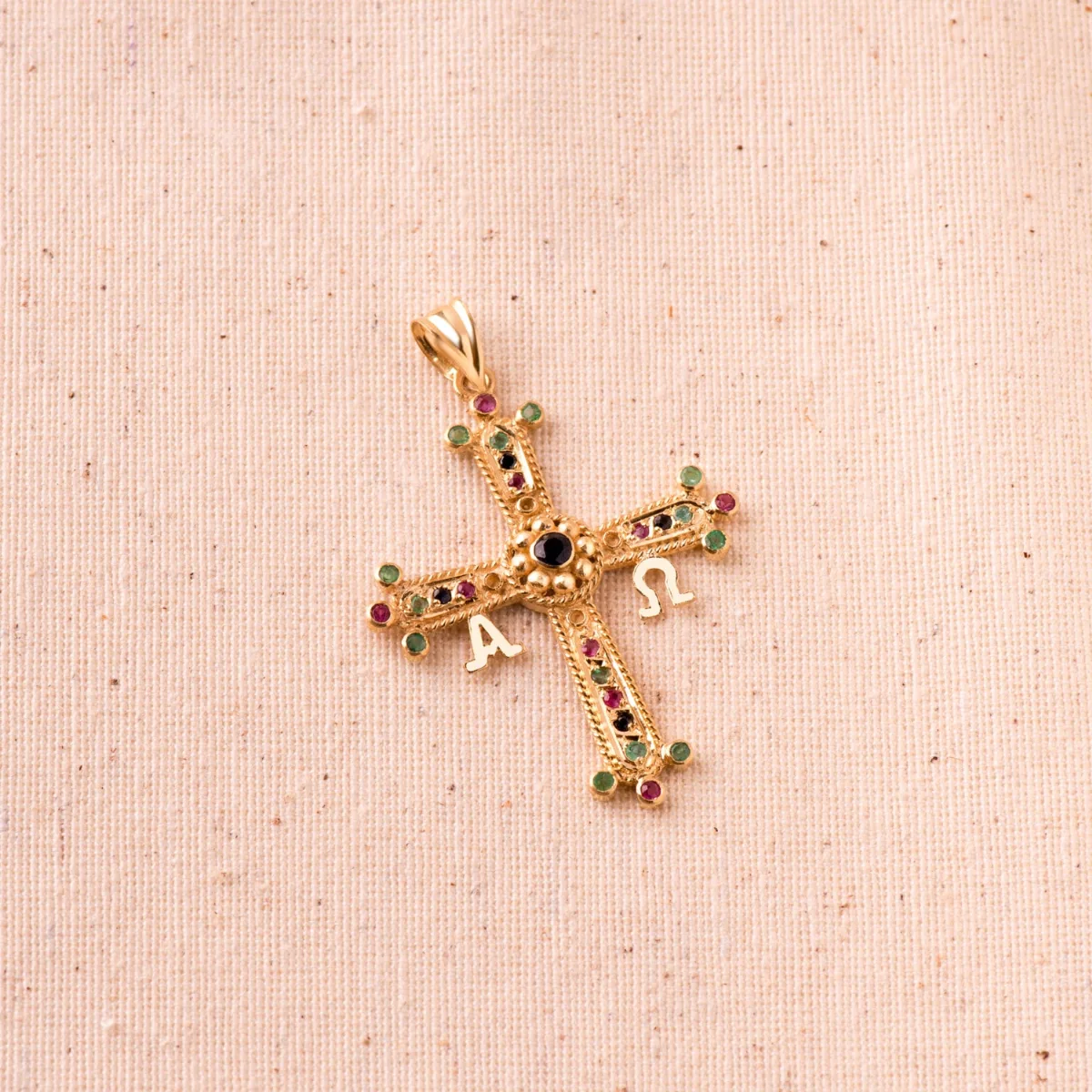 18K CRUZ DE COVADONGA O VICTORIA  ORO AMARILLO GRANDE 40X34 MM — vista 2