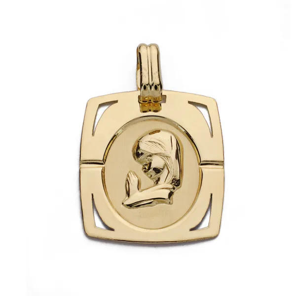 9K MEDALLA ORO AMARILLO VIRGEN NIÑA 20X17 MM