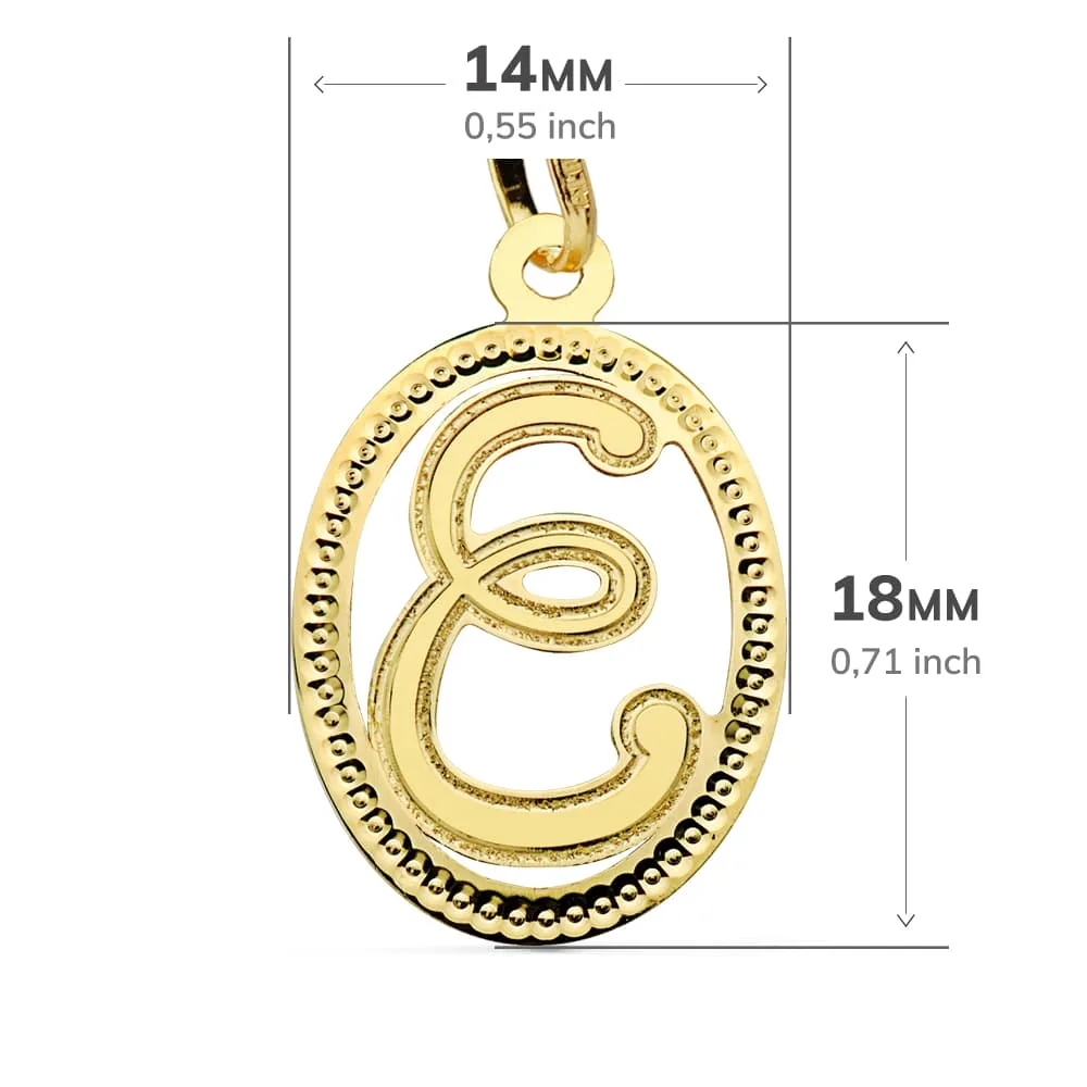 18K COLGANTE ORO AMARILLO INICIAL LETRA E. 21X14 MM — vista 2
