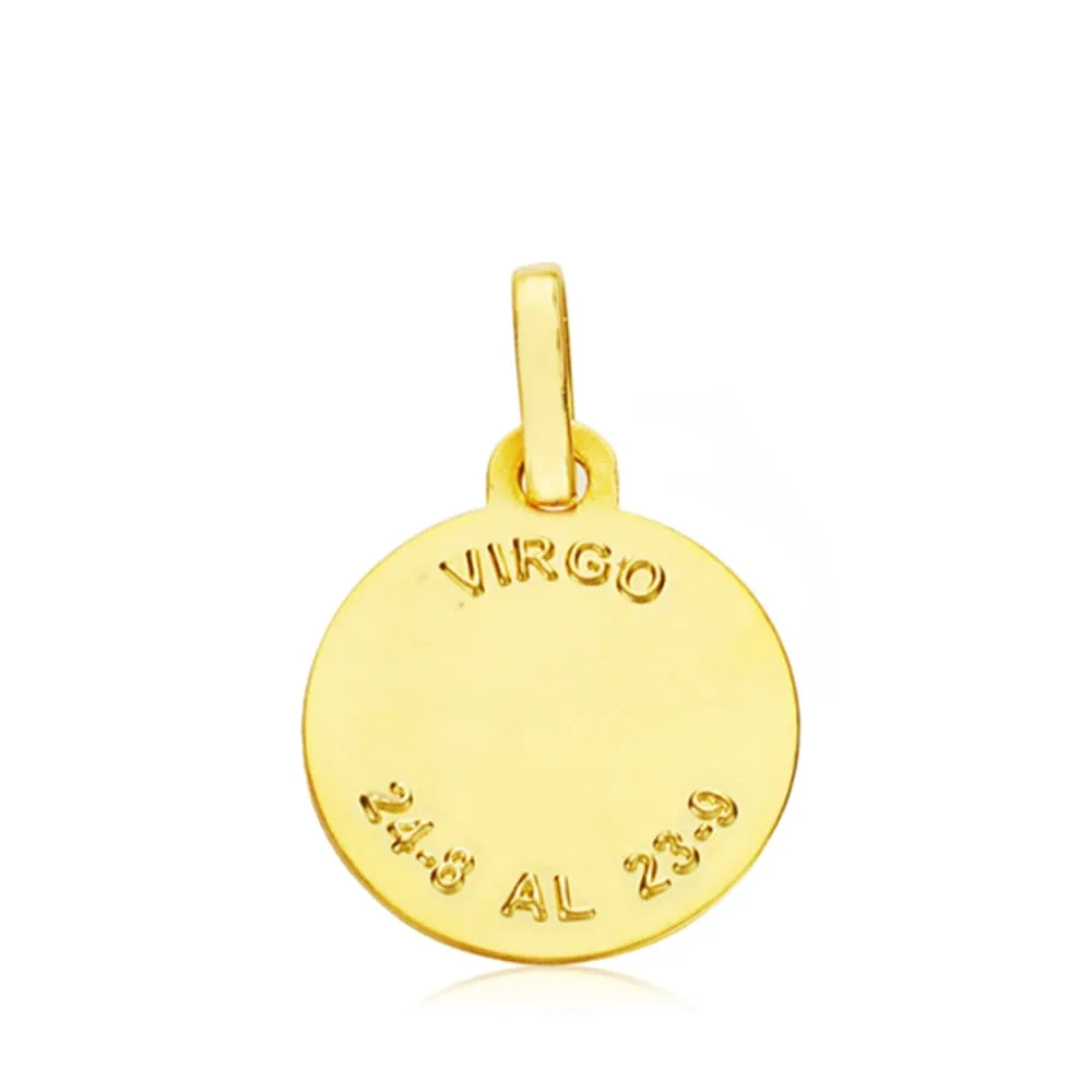 18K HOROSCOPO ORO AMARILLO VIRGO 13 MM — vista 2