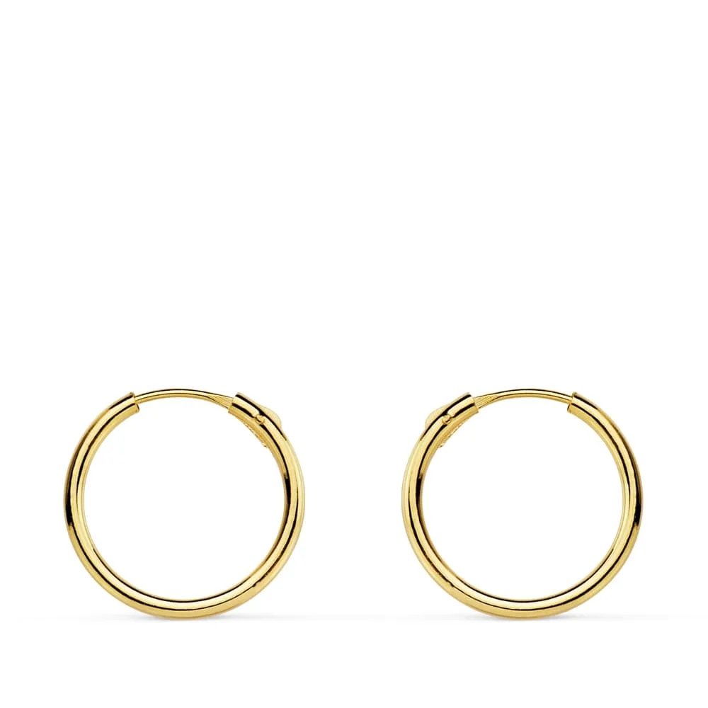 18K AROS ORO AMARILLO HUECOS REDONDOS 13X1.20 MM