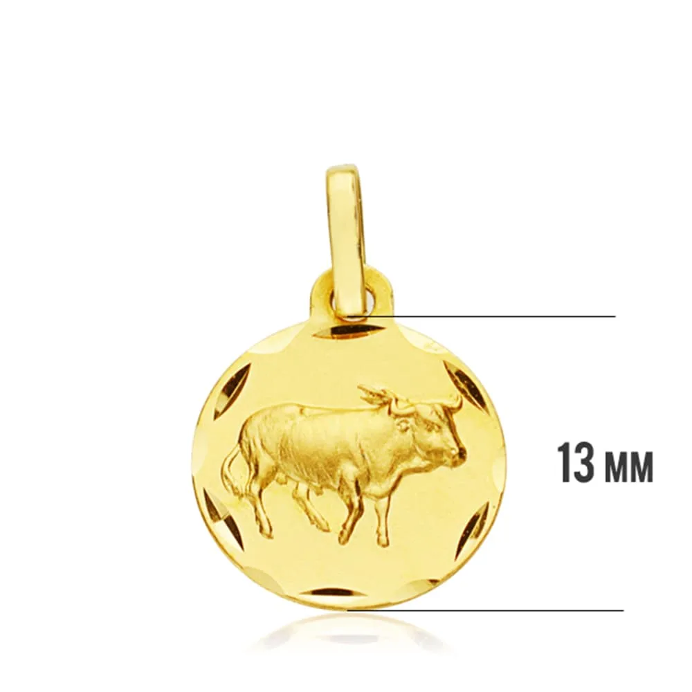 18K HOROSCOPO ORO AMARILLO TAURO 13 MM — vista 3