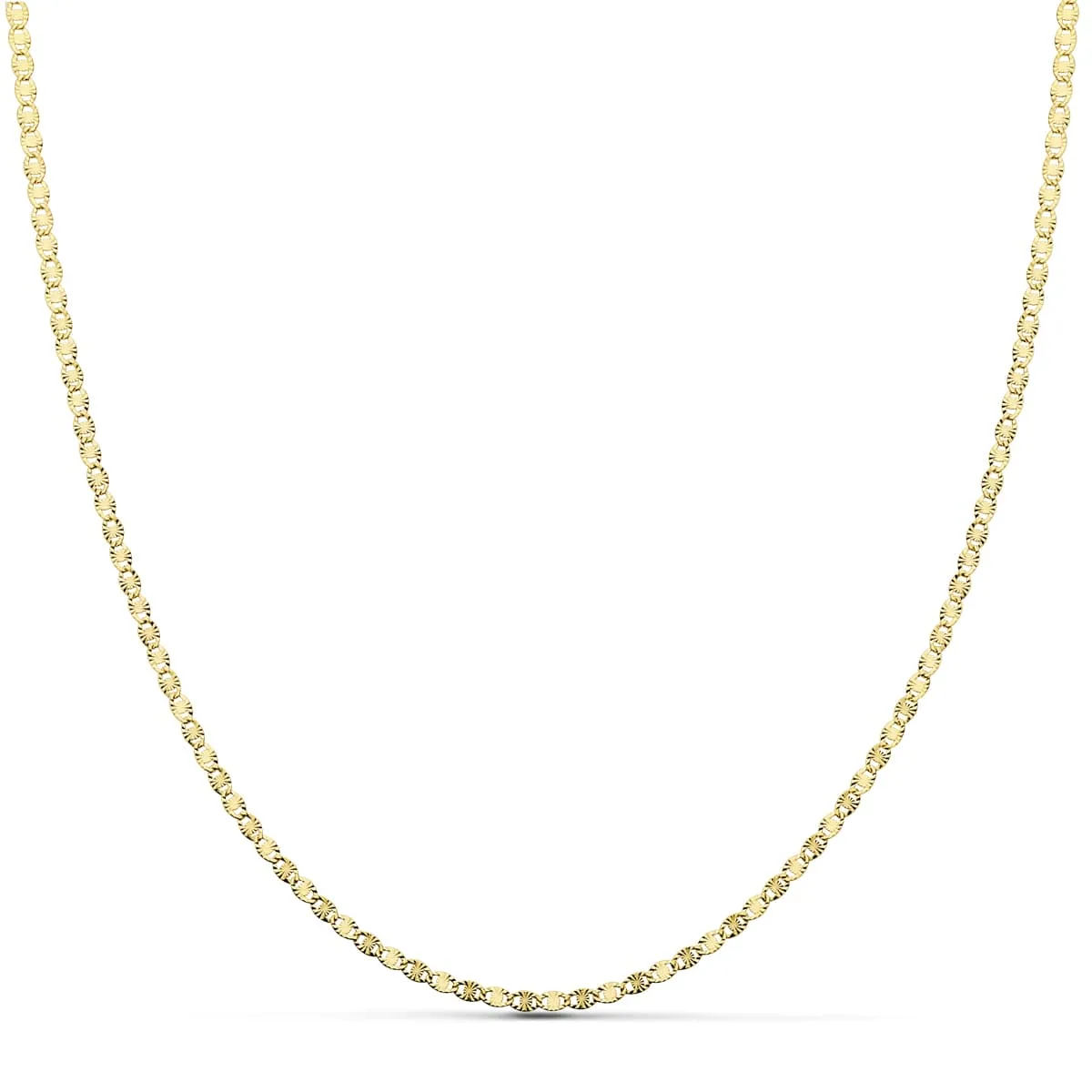 18K CADENA ORO AMARILLO MACIZA DIAMANTADA 50CM 1.5 MM