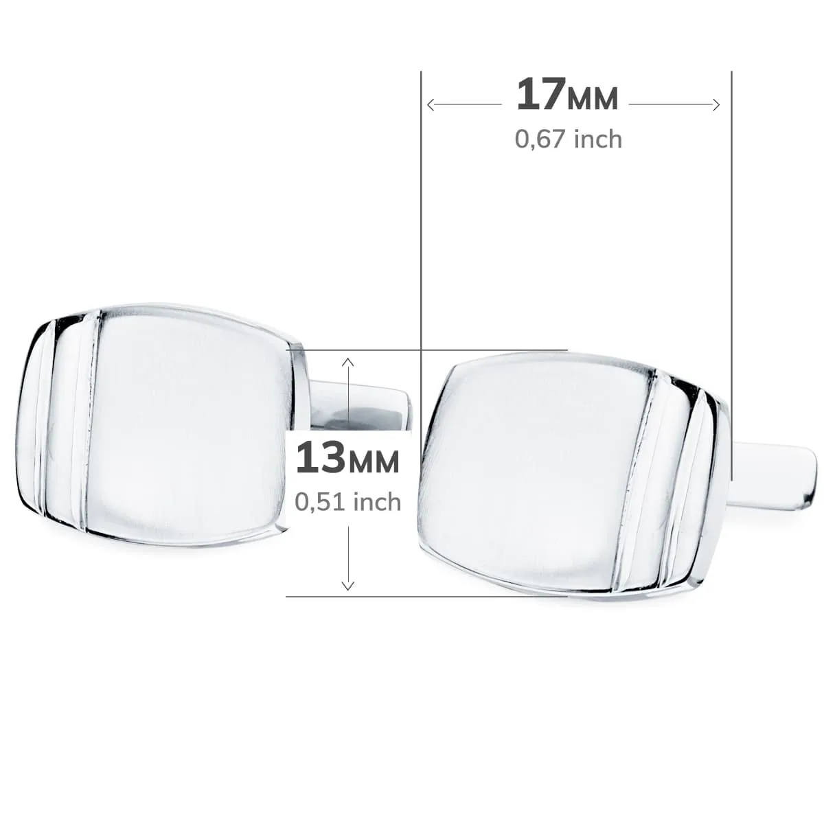 18K GEMELOS ORO BLANCO TONEL MATE Y BRILLO 17X13 MM CIERRE RIGIDO OCSILANTE — vista 2