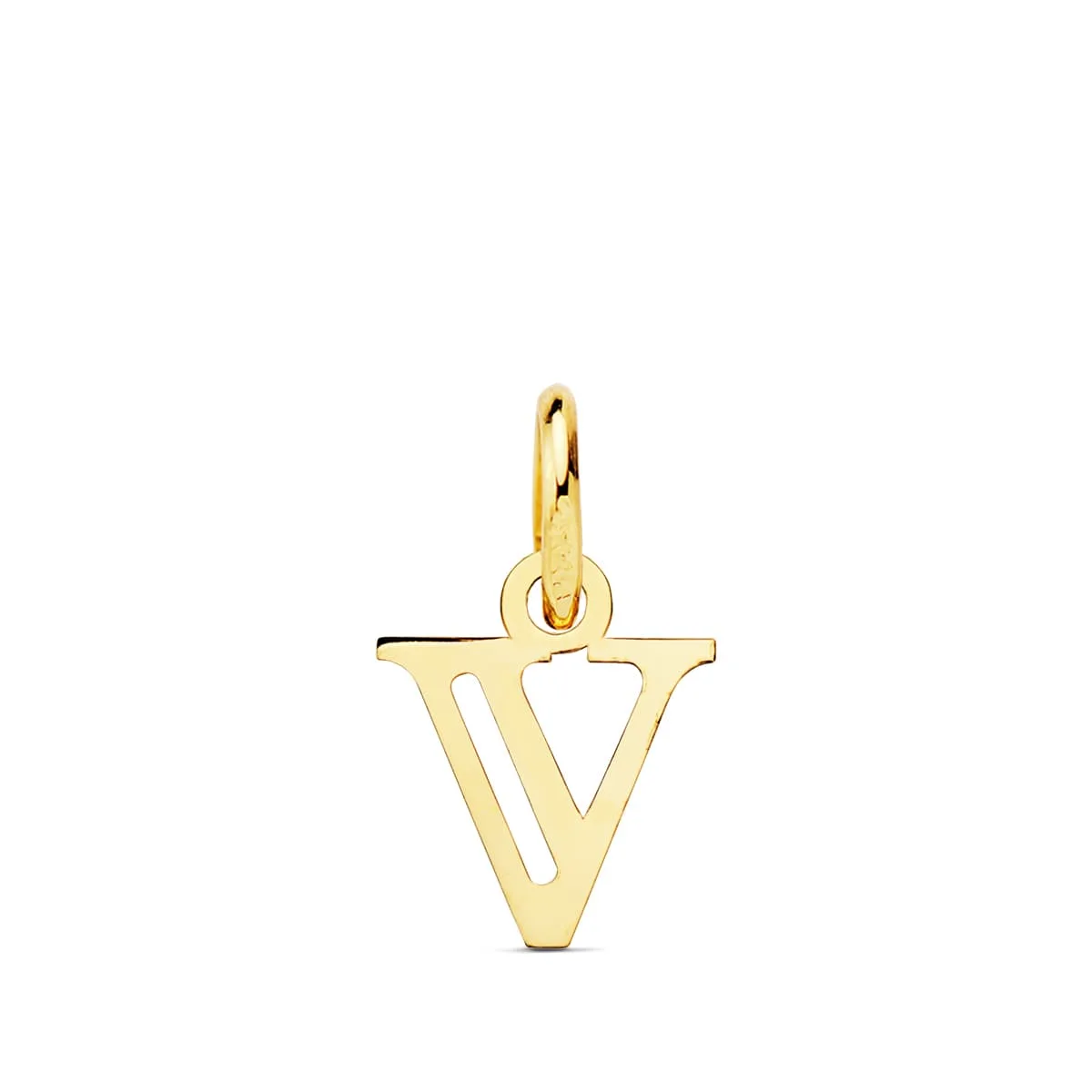18K COLGANTE ORO AMARILLO LETRA " V " . 11X9 MM