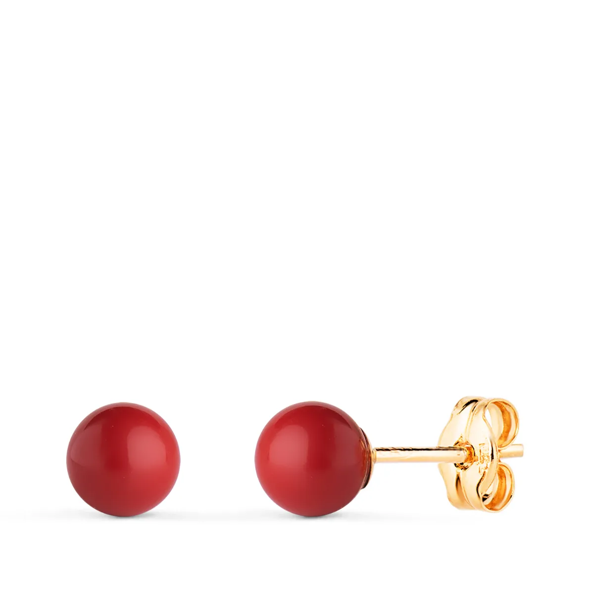 18K PENDIENTES ORO AMARILLO CORAL CON CASQUILLA. MEDIDA: 5 MM. CIERRE PRESION