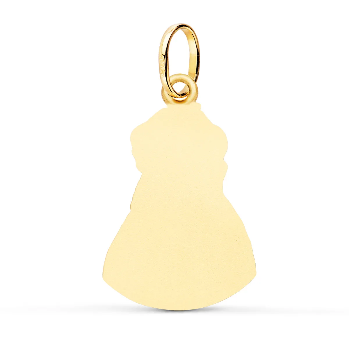 18K MEDALLA ORO AMARILLO VIRGEN DEL ROCIO PASTORA TALLADA 28X18 MM — vista 2