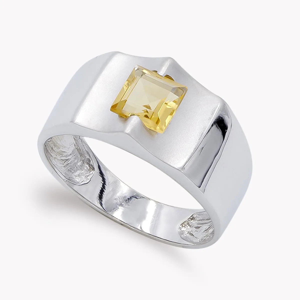 18K SORTIJA ORO BLANCO CON CIRCONITA DE COLOR. ANCHO: 9 MM